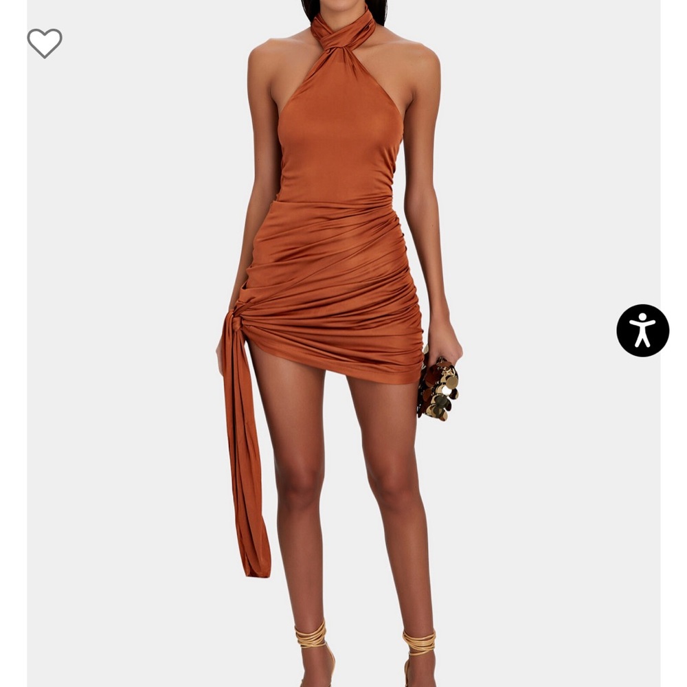 Gauge 81 Riga Halter Draped Mini Dress